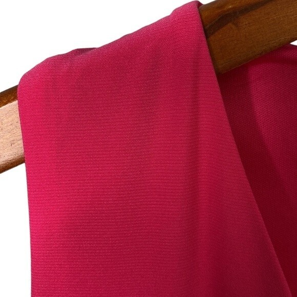 Tommy Hilfiger V-Neck Tiered Ruffle Sleeveless Shift Dress Flowy Barbiecore - Picture 8 of 16